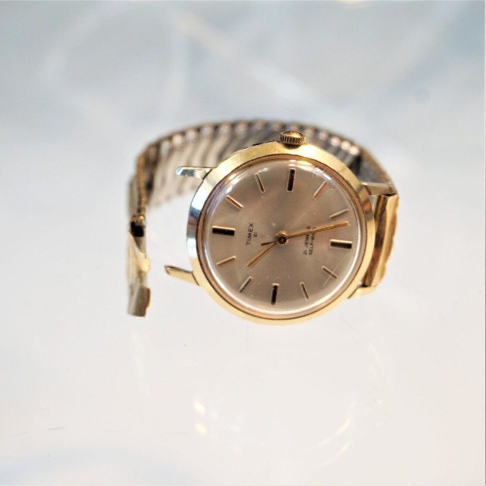 Vintage 1960s Timex 68247467 Watch 21 Jewel Not Running 1/20 10K GF Bracelet